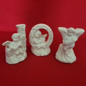 Christmas JOY Angel Candle Holder Set of 3 Jade Collection